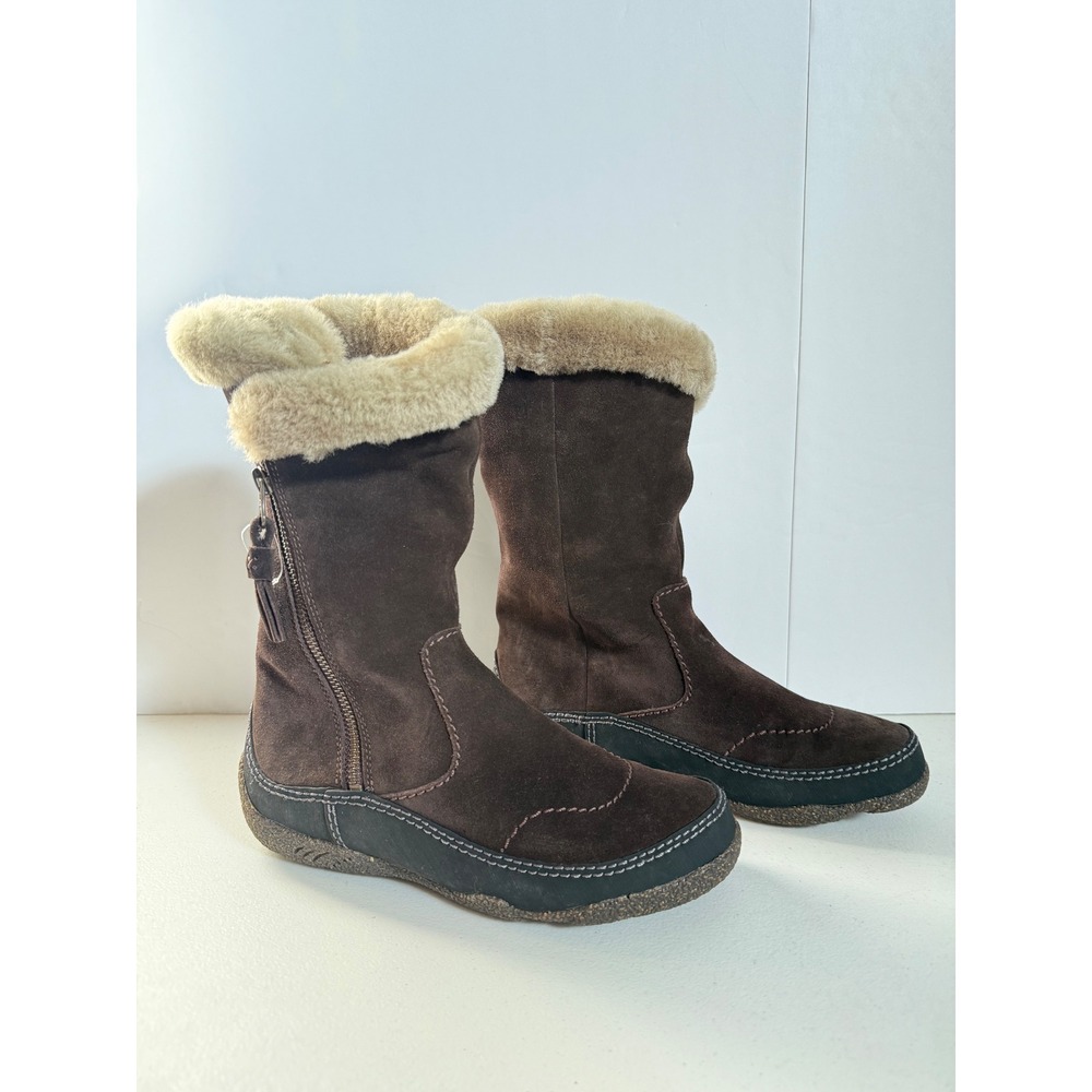 Clarks Womens Novice Moon Brown Suede Mid Calf Shearling Winter Size 6.5 New